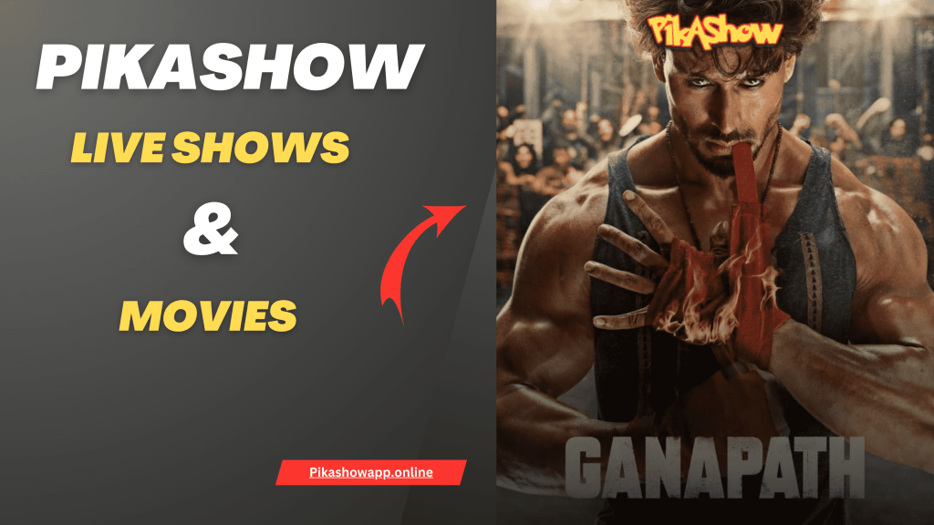 Pikashow  Live shows and movies advertisement with  "Ganapath " movie picture